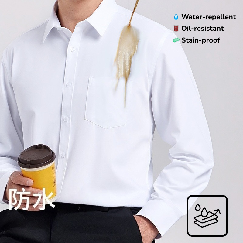 Office Of Tech - Wasserdichtes, ölbeständiges Langarmhemd für Herren –