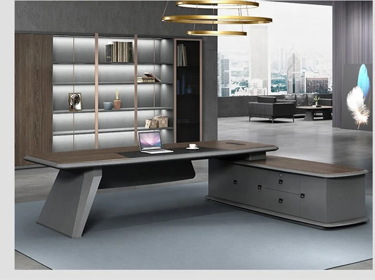 High Tech Office Room - 2026 High-Tech Luxus Chefschreibtisch 2400mm/2800mm Großformatiges